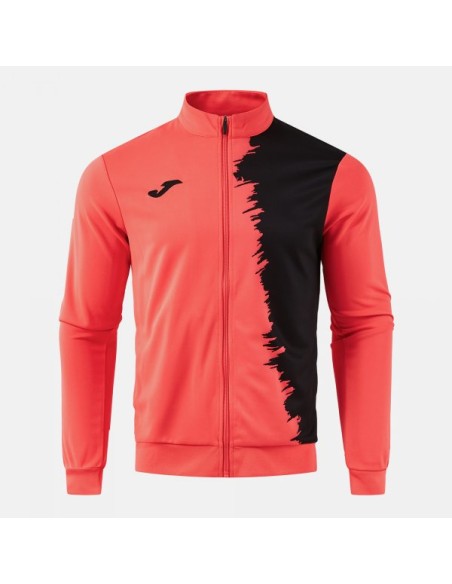 Picasho Full Cremallera Sudadera Coral Flúor Negro