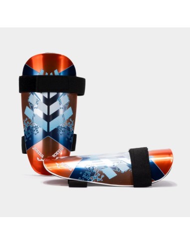 Defense Shin Guards Coral Flúor Azul