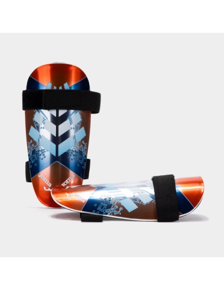 Defense Shin Guards Coral Flúor Azul
