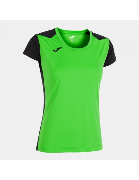 Record Ii Manga Corta Camiseta Verde Flúor Negro
