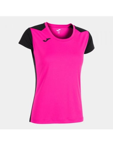 Record Ii Manga Corta Camiseta Rosa Flúor Negro