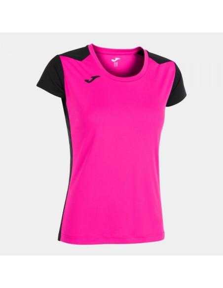 Record Ii Manga Corta Camiseta Rosa Flúor Negro