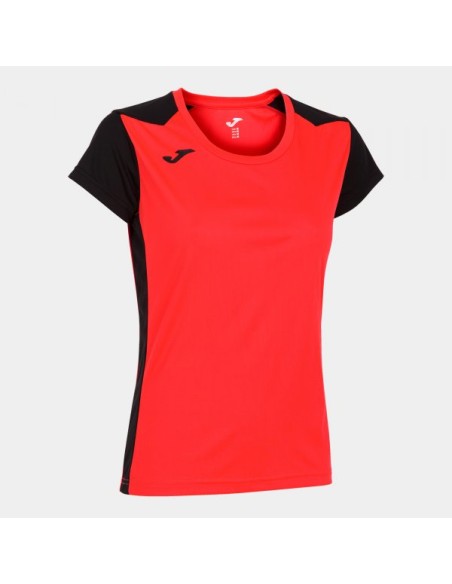 Record Ii Manga Corta Camiseta Coral Flúor Negro