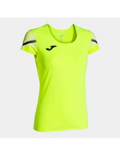 Elite Xi Manga Corta Camiseta Amarillo Flúor Negro
