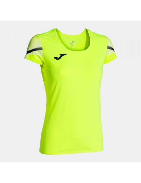 Elite Xi Manga Corta Camiseta Amarillo Flúor Negro