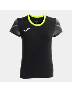 Elite Xi Manga Corta Camiseta Negro Amarillo Flúor