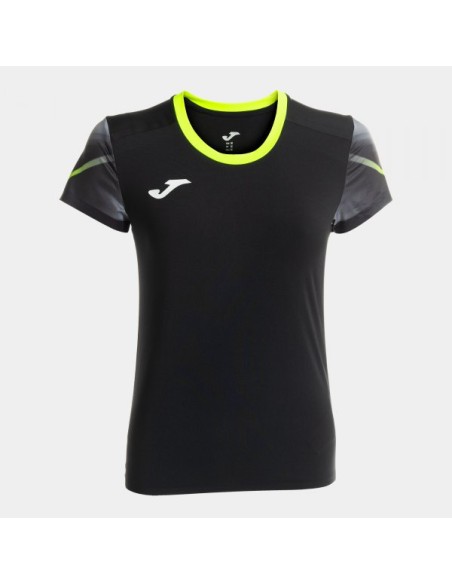 Elite Xi Manga Corta Camiseta Negro Amarillo Flúor