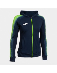 Elite Xi Cremallera-Up Sudadera con Capucha Marino Verde Flúor