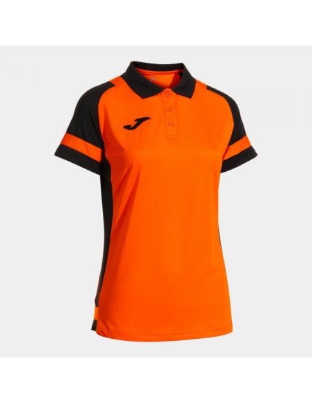 Lider Manga Corta Polo Naranja Negro