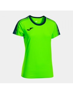 Elite Xi Manga Corta Camiseta Verde Flúor Marino Oscuro