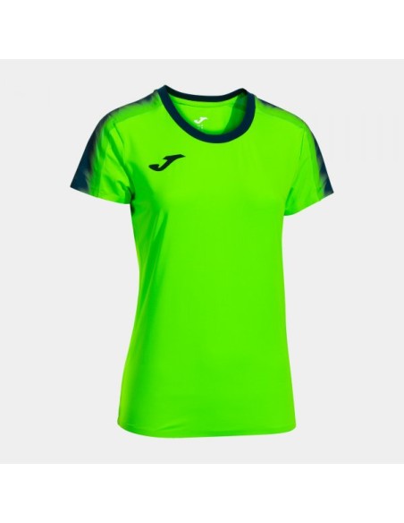 Elite Xi Manga Corta Camiseta Verde Flúor Marino Oscuro