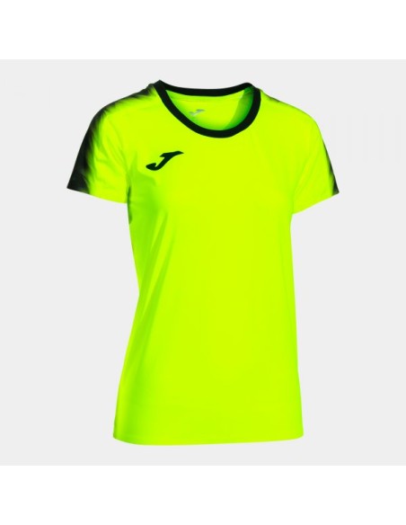 Elite Xi Manga Corta Camiseta Amarillo Flúor Negro
