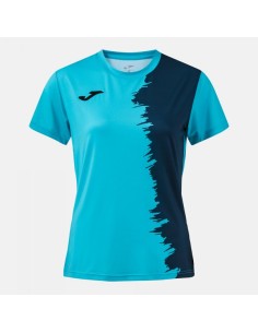 Picasho Manga Corta Camiseta Turquesa Flúor Marino Oscuro