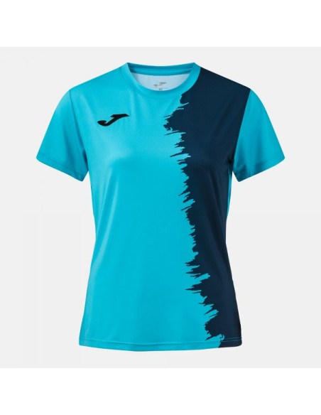 Picasho Manga Corta Camiseta Turquesa Flúor Marino Oscuro