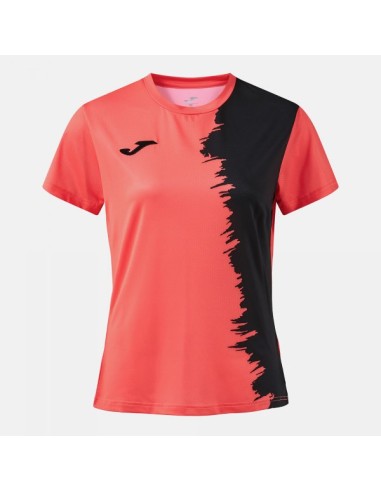 Picasho Manga Corta Camiseta Coral Flúor Negro