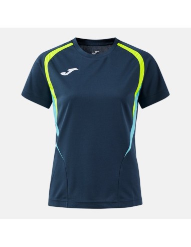 Championship 20 Manga Corta Camiseta Marino Oscuro Amarillo Flúor