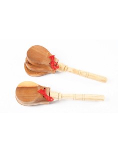 Castañuelas De Madera Con Mango