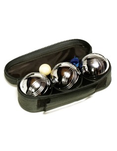 Juego de Petanca de Acero 3 Bolas con Boliche y Metro