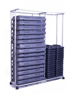 Estantería para Steps Pequeños con Bases – Acero 16 Steps + 56 Bases