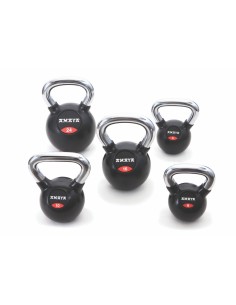 Kettlebell de caucho con mango cromado