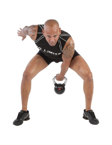 Kettlebell de caucho con mango cromado