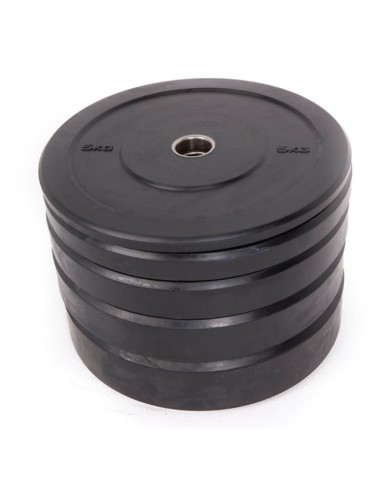 Disco Bumper Caucho Halterofilia Cross Training Black Rubber - Negro