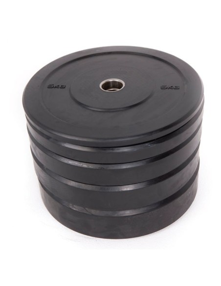 Disco Bumper Caucho Halterofilia Cross Training Black Rubber - Negro