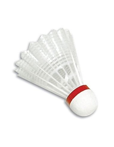 Volante de badminton de vinilo. Color rojo. Velocidad rápida.