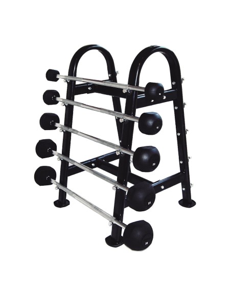 Set Mueble para Barras + 10 Barras de Musculación (Rectas y Curvas)