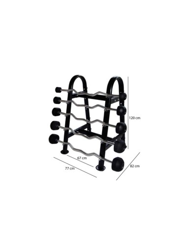Set Mueble para Barras + 10 Barras de Musculación (Rectas y Curvas)