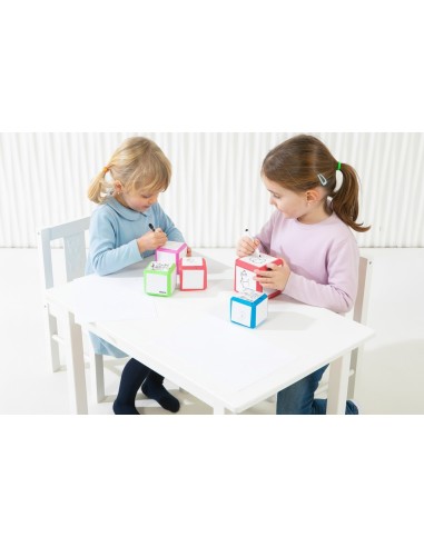 Dado EVA Pizarra 75 x 75 mm. Set 4 unidades. + Rotulador