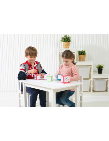 Dado EVA Pizarra 75 x 75 mm. Set 4 unidades. + Rotulador