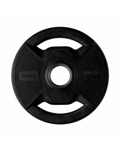 Plato Olímpico Pro con Agarres Black Rubber Negro