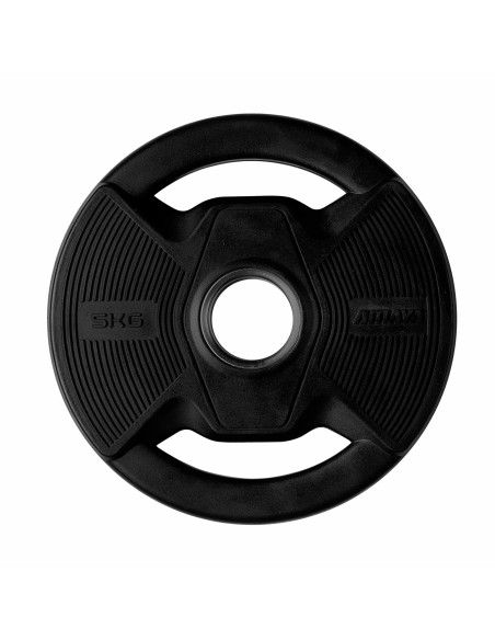 Plato Olímpico Pro con Agarres Black Rubber Negro