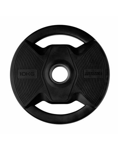 Plato Olímpico Pro con Agarres Black Rubber Negro
