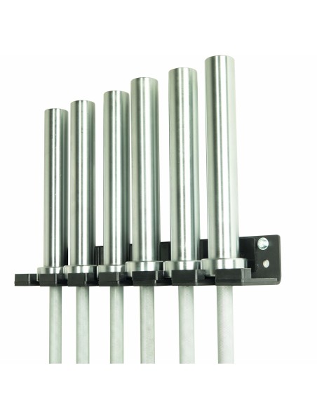 Soporte Vertical de Pared para 6 Barras Olímpicas | Acero Inoxidable