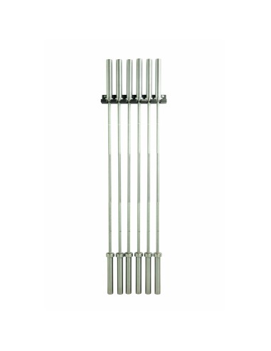 Soporte Vertical de Pared para 6 Barras Olímpicas | Acero Inoxidable