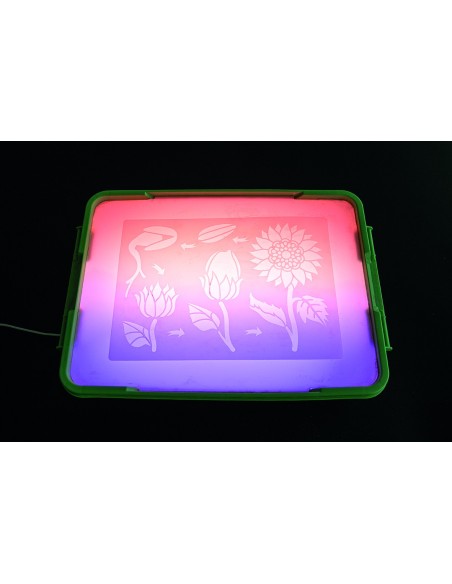 Caja de Actividades Sensoriales LED. Dibuja con arena