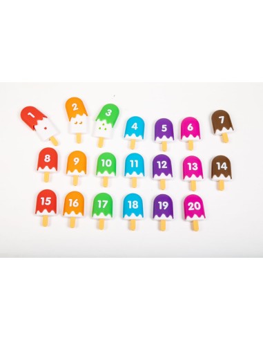 Números con figuras de helado