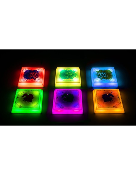 Bases Cuadradas con Líquido e Iluminación LED – Set de 6