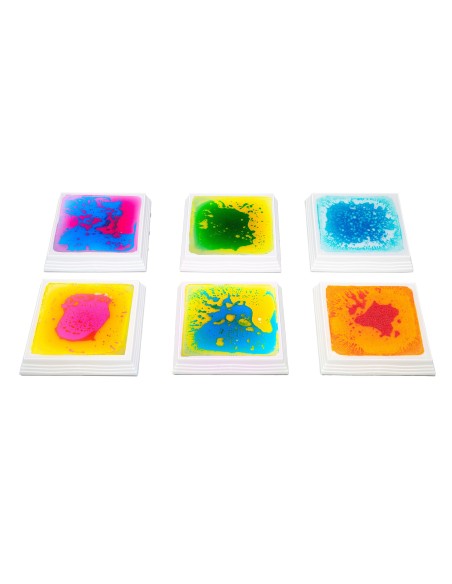 Bases Cuadradas con Líquido e Iluminación LED – Set de 6