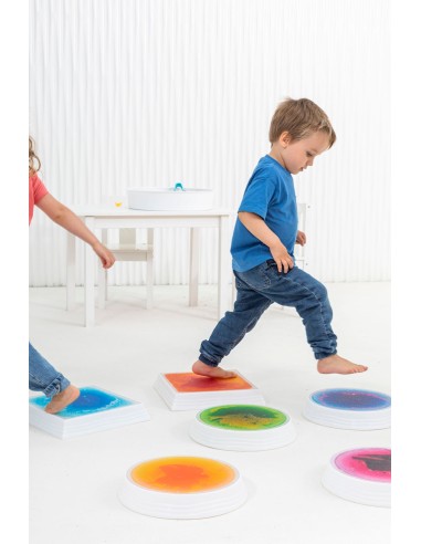 Bases Cuadradas con Líquido e Iluminación LED – Set de 6