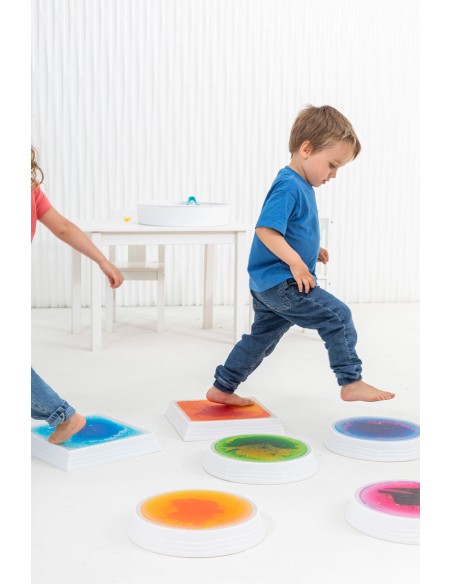 Bases Cuadradas con Líquido e Iluminación LED – Set de 6