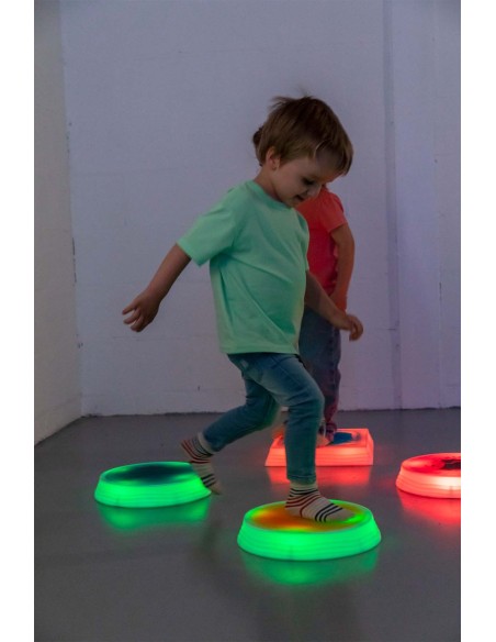 Bases Redondas Sensoriales con Líquido e Iluminación LED - Set de 6