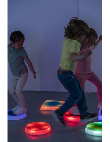 Bases Redondas Sensoriales con Líquido e Iluminación LED - Set de 6