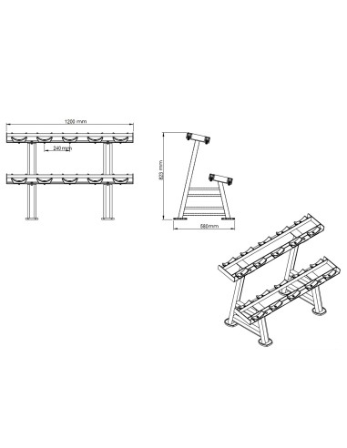 Soporte Mancuernas Redondas 5 pares