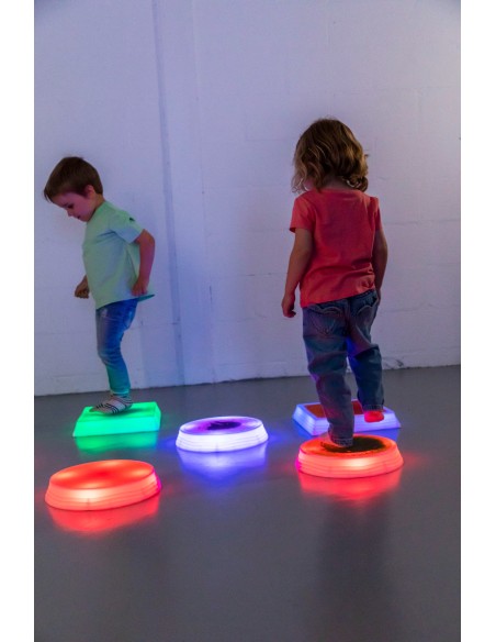 Bases Redondas Sensoriales con Líquido e Iluminación LED - Set de 3 Bases Redondas Sensoriales con Líquido e Iluminación LED - Set de 3