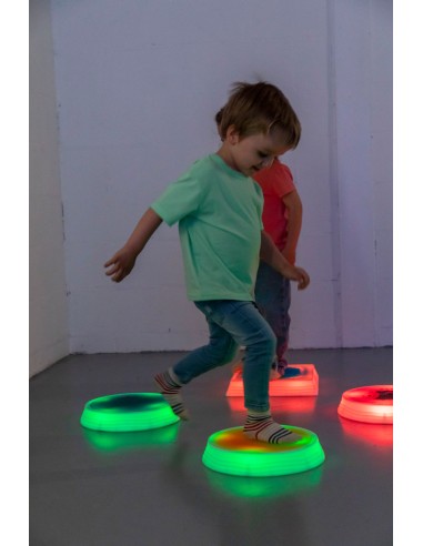Bases Redondas Sensoriales con Líquido e Iluminación LED - Set de 3