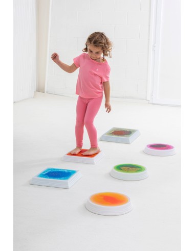 Bases Redondas Sensoriales con Líquido e Iluminación LED - Set de 3