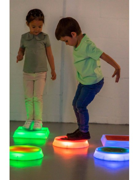 Bases Cuadradas Sensoriales con Líquido e Iluminación LED - Set de 3